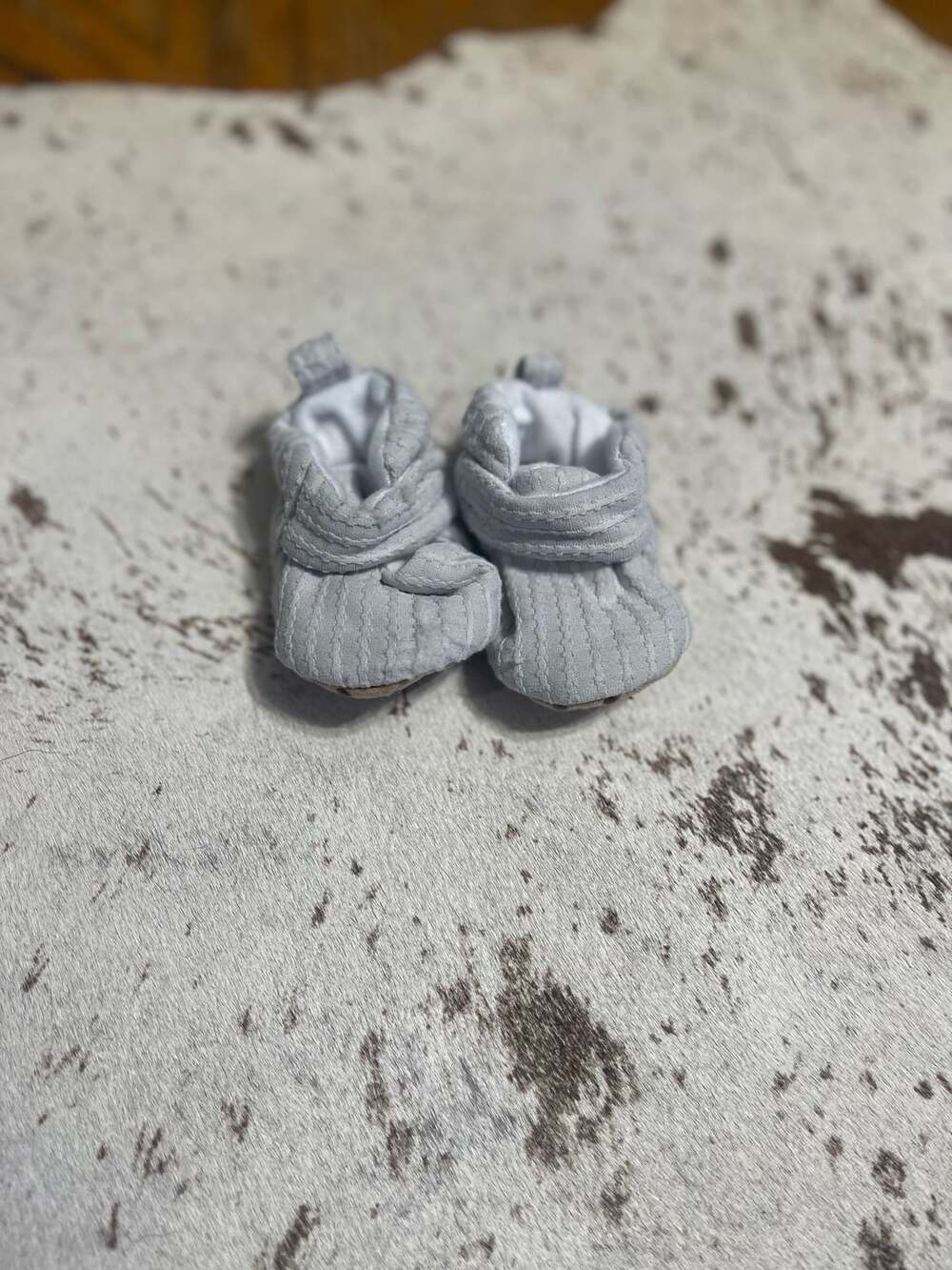 Carter's Child of Mine Wrap Slippers Newborn Grey Booties